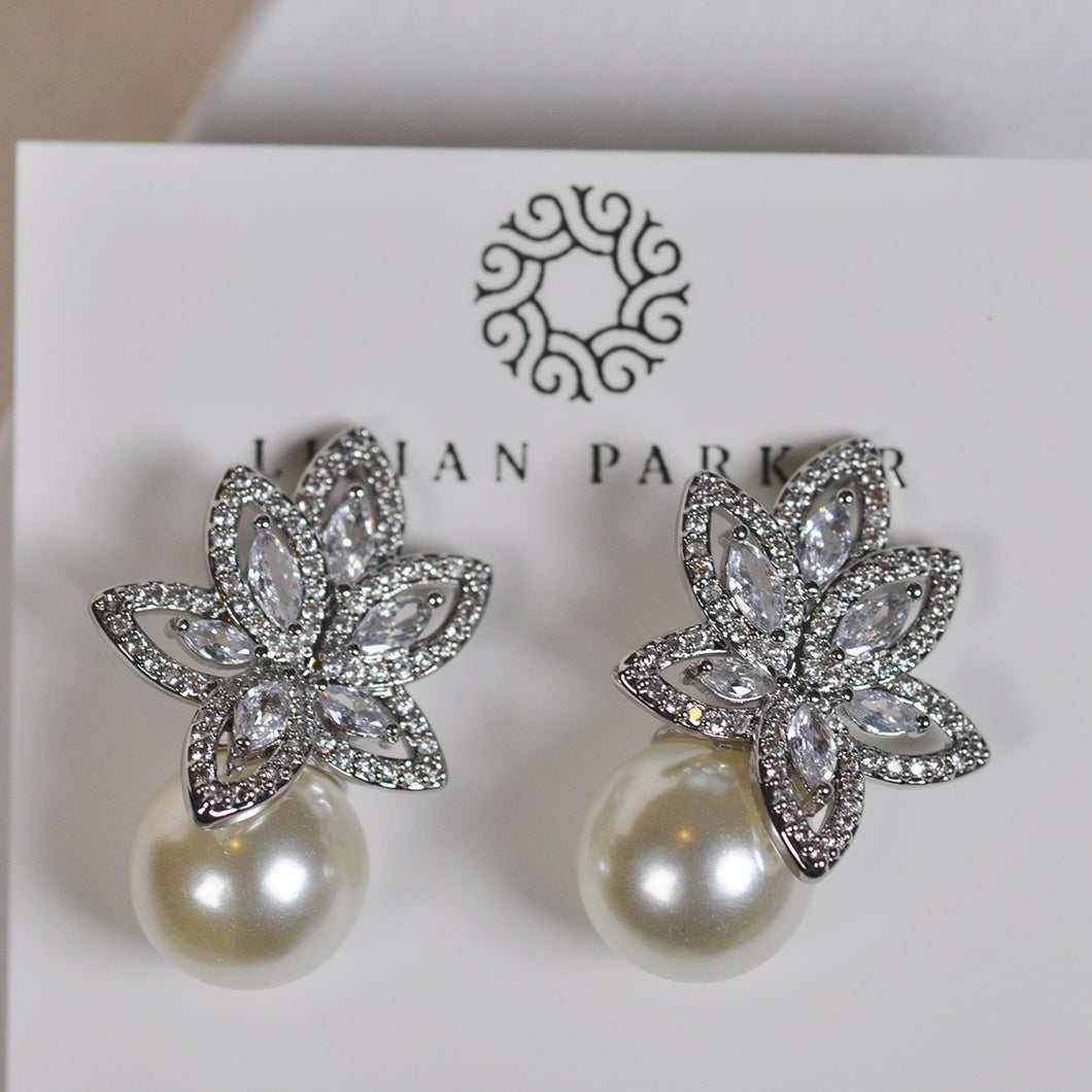 Amelia Pearl and Sparkle Earrings